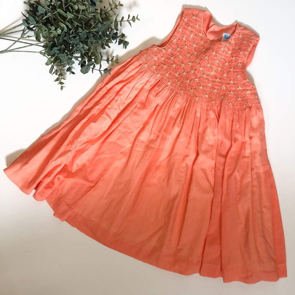 Luli & Me smocked embroidered dress